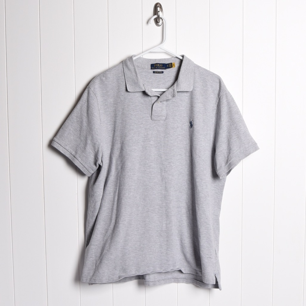 Polo Ralph Lauren Gray Polo Shirt,‎ custom slim fit, size XL